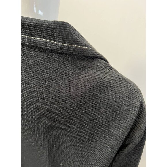 Vintage Womens Jacket Coat Black Button Up Collar Textured Long Sleeve L - Picture 5 of 12